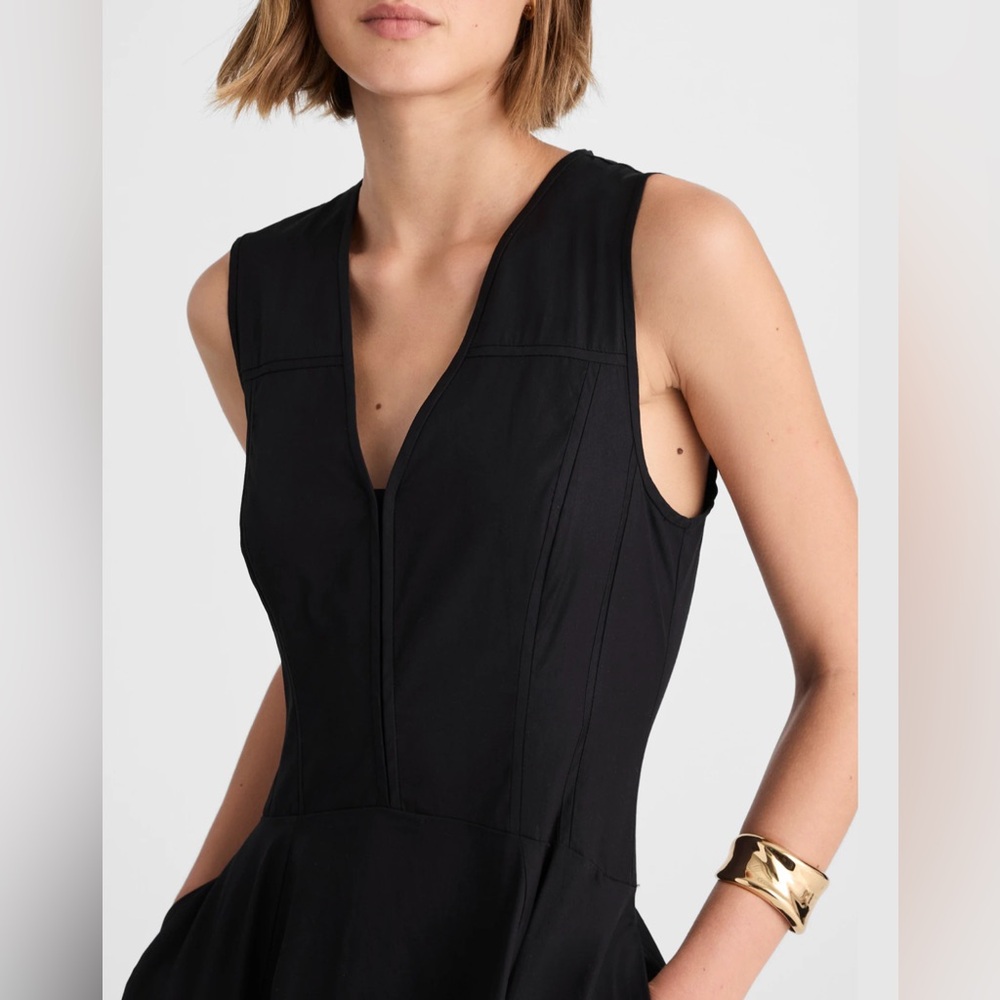 NWT Madewell V-Neck Circle Midi Dress - Picture 2 of 7